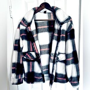 SHEIN | Faux Sherpa Shacket